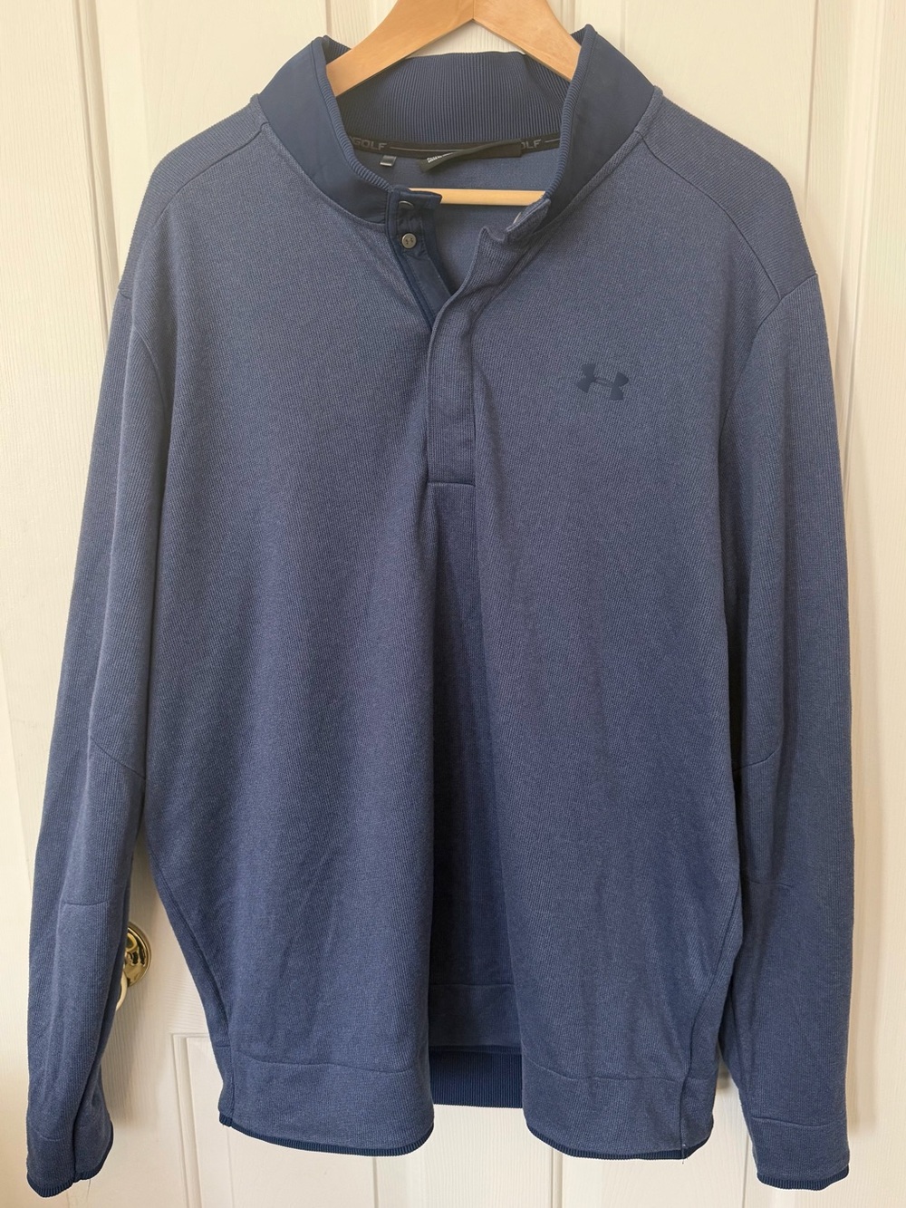 Under Armour Men’s Navy Blue Quarter-Button Pullover- snap front